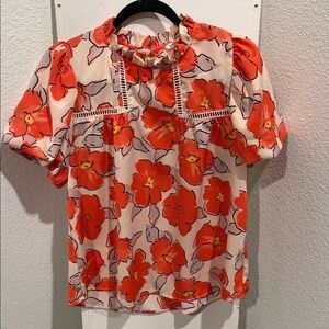 JODIFL Floral Blouse in Red and Cream